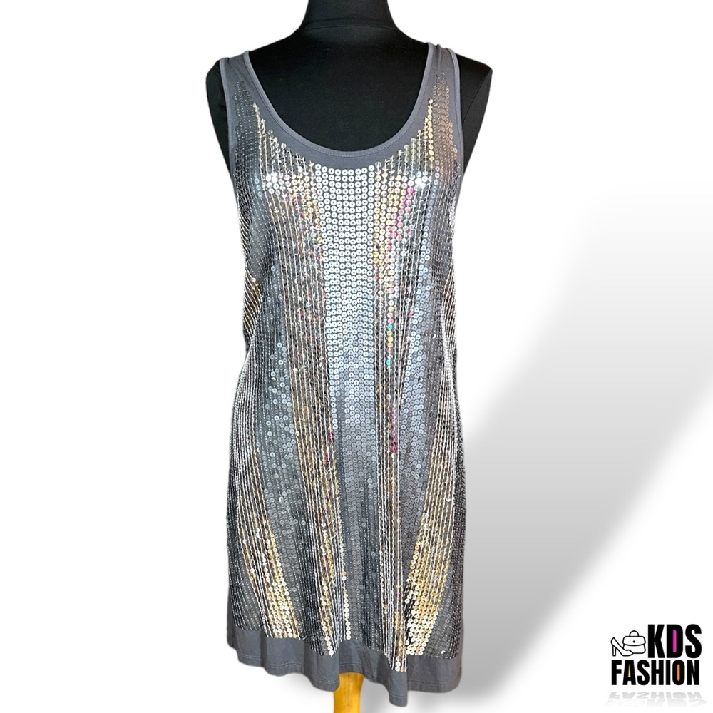 Old Navy Silver Sequin Midi Dress